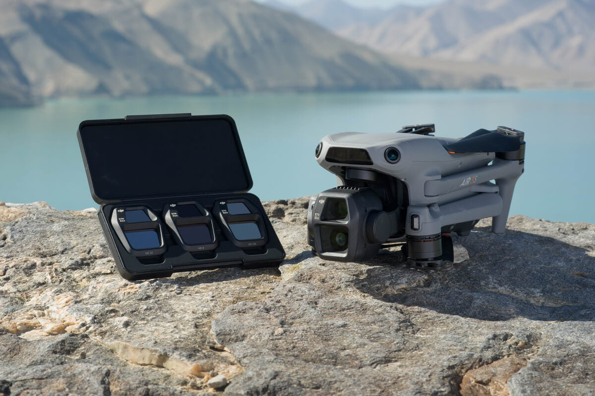DJI Air 3S ND Filters Set (ND8/32/128) - Filtro en uso en la cámara del dron
