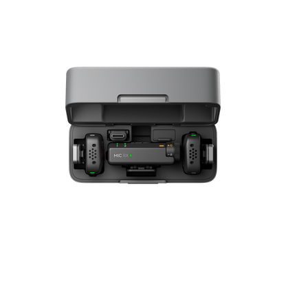 DJI Mic Mini - Vista superior del sistema de micrófono inalámbrico