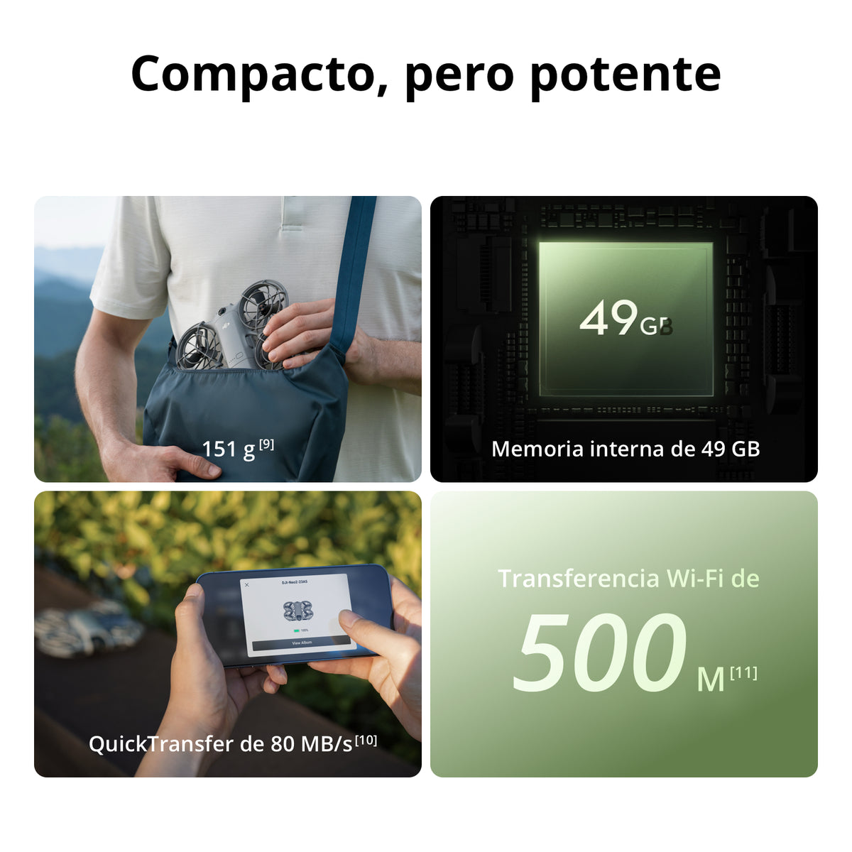 DJI Neo 2 - Funciones de vuelo autónomo y seguimiento inteligente
