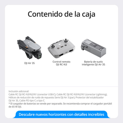 DJI Air 3S - Contenido de la caja y accesorios incluidos
