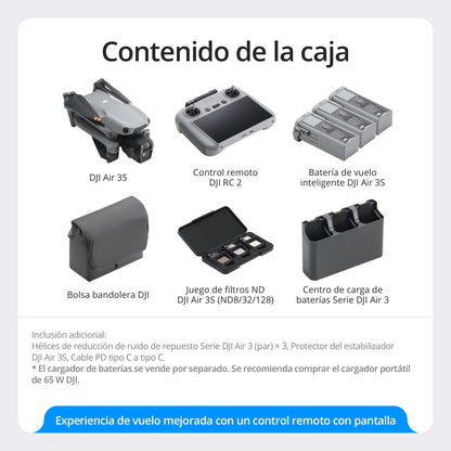 DJI Air 3S - Contenido de la caja y accesorios incluidos