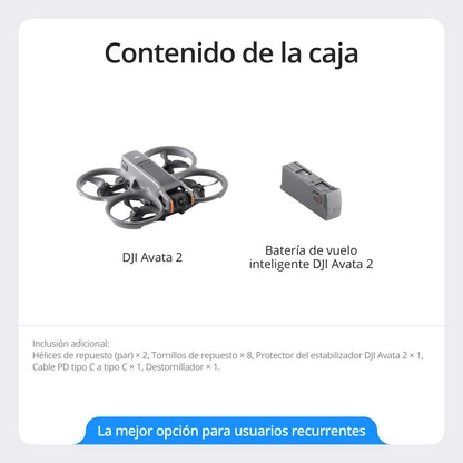 DJI Avata 2 - Contenido de la caja y accesorios incluidos