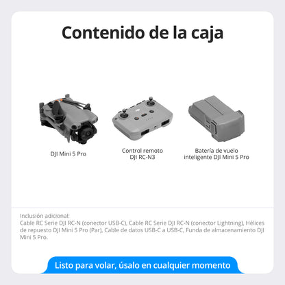 DJI Mini 5 Pro - Contenido de la caja y accesorios incluidos