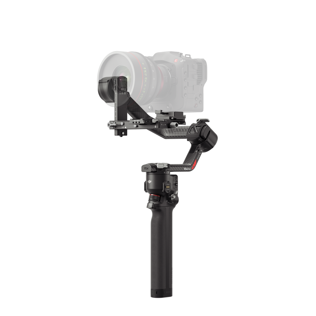DJI RS 4 Pro - Vista lateral del estabilizador para cámaras