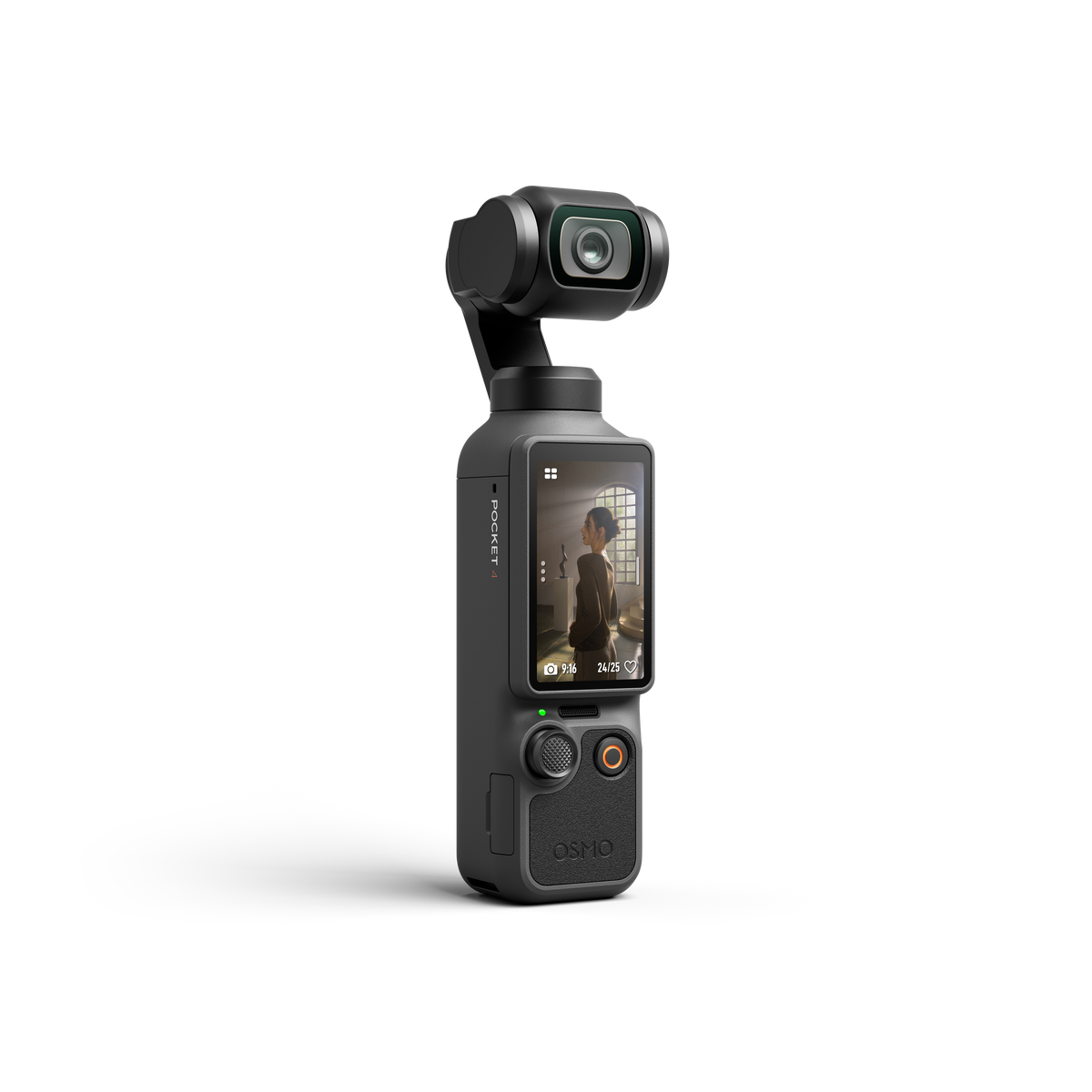 DJI Osmo Pocket 4 - Vista lateral de la cámara de bolsillo