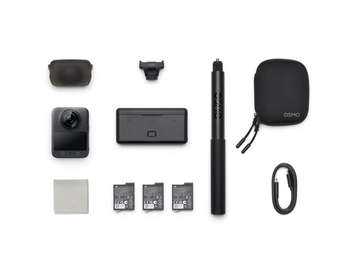 DJI Osmo 360  Adventure Combo - Contenido de la caja y accesorios incluidos