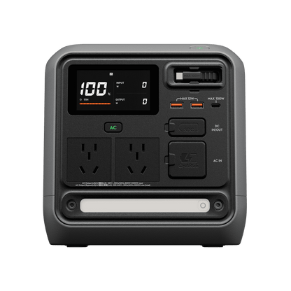 DJI Power 1000 Mini - Vista frontal con pantalla y puertos
